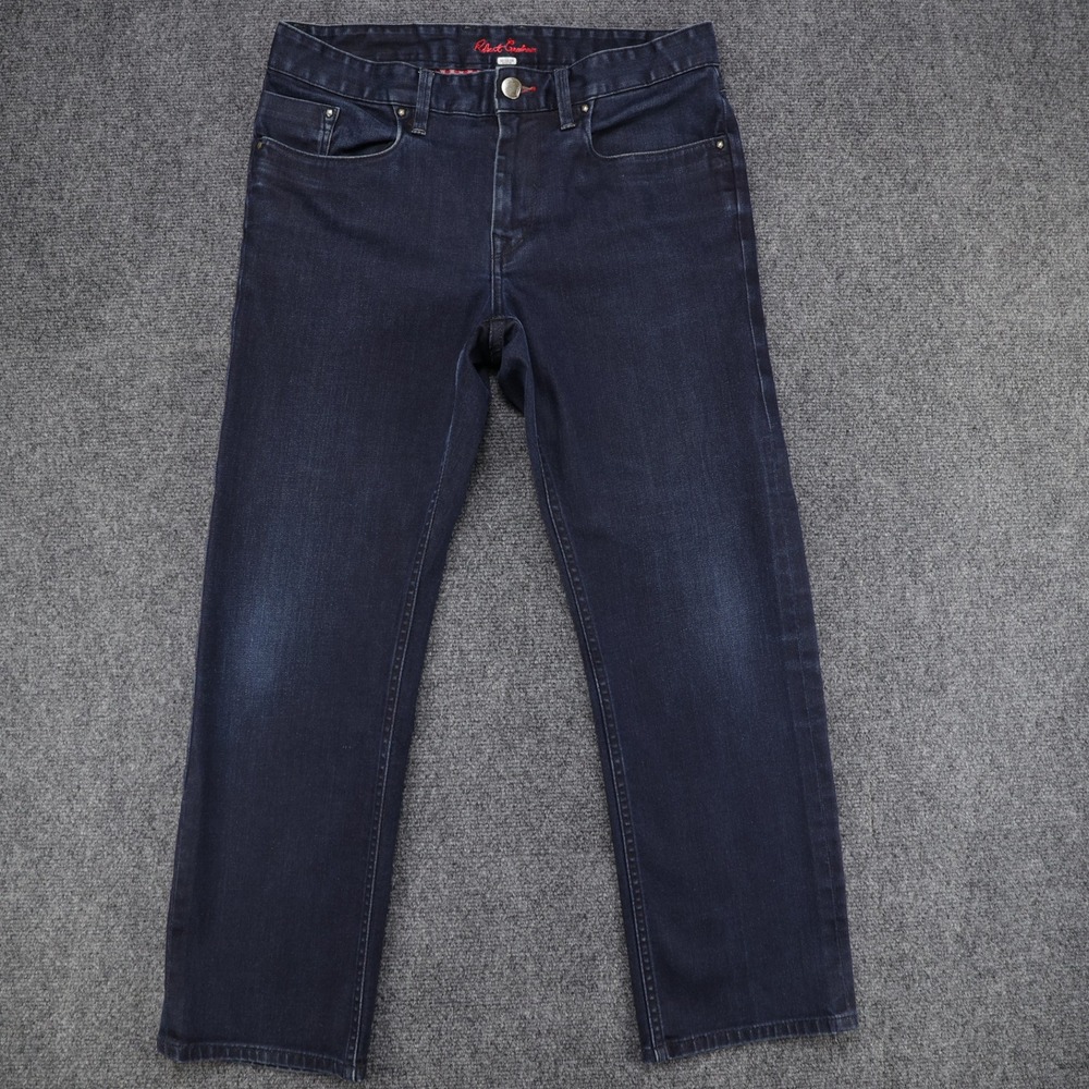 Robert Graham Classic Yates Dark Wash Indigo Straight Leg Jeans Mens 33x27